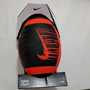 NIKE Spin The Anywhere Ball Black Orange Youth Football 12 - 14 yrs Jr High NWT